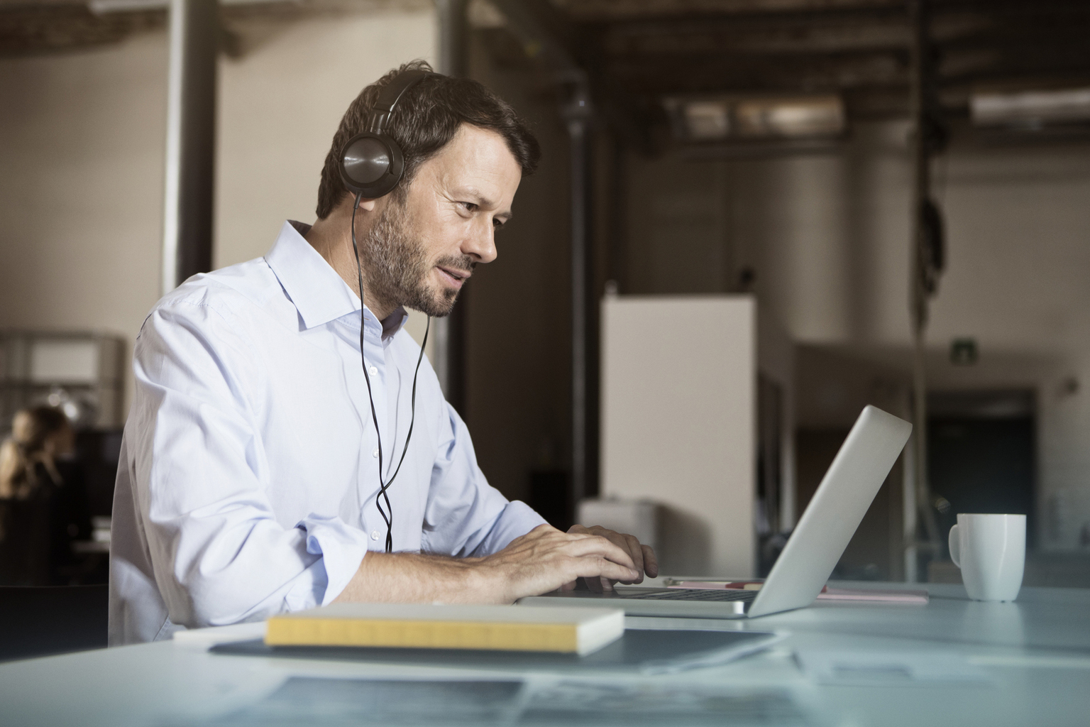 Man working with laptop