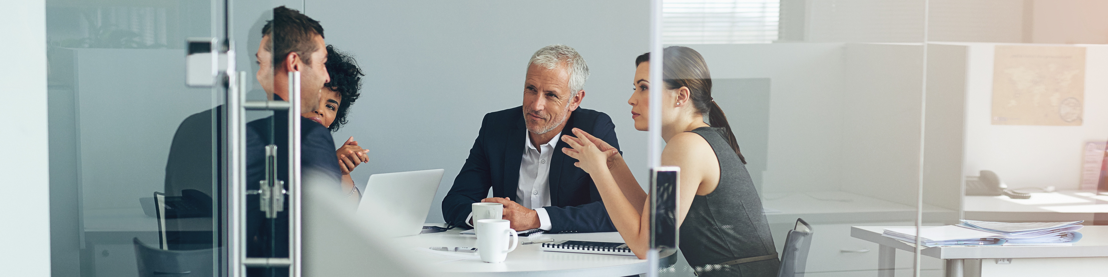 Business people having a meeting together in an office