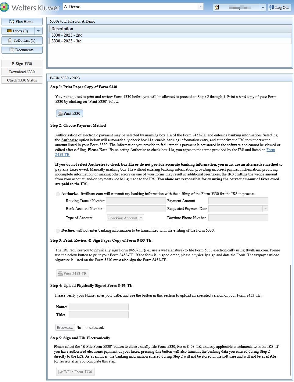 Form 5330 signing page