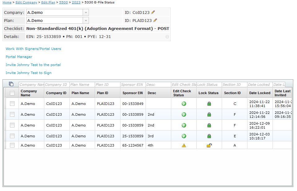 Form 5330 Dashboard