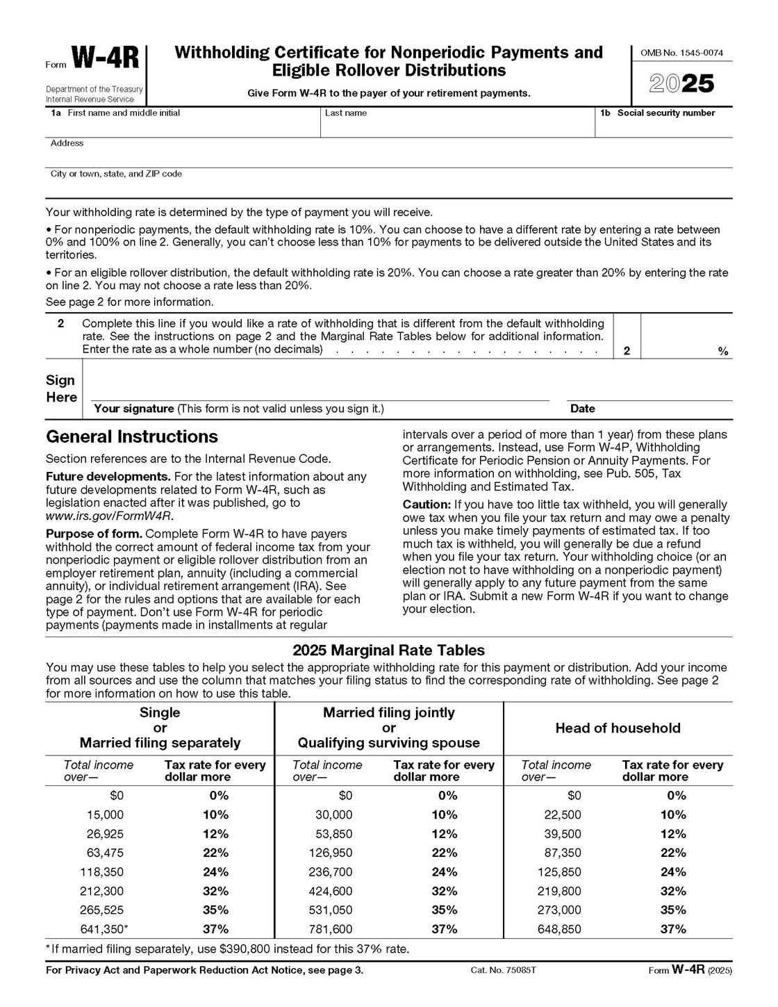 irs releases 2025 form w-4r | wolters kluwer