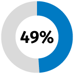 blue donut chart 49 percent