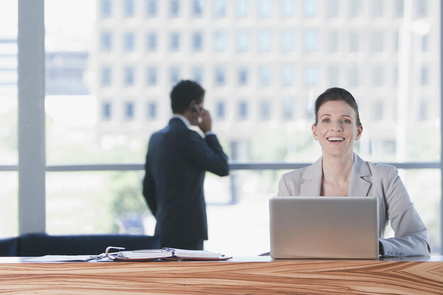 Businesswoman smiling