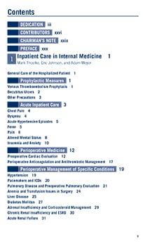 Screenshot of first page of the table of contents from The Washington Manual of Medical Therapeutics