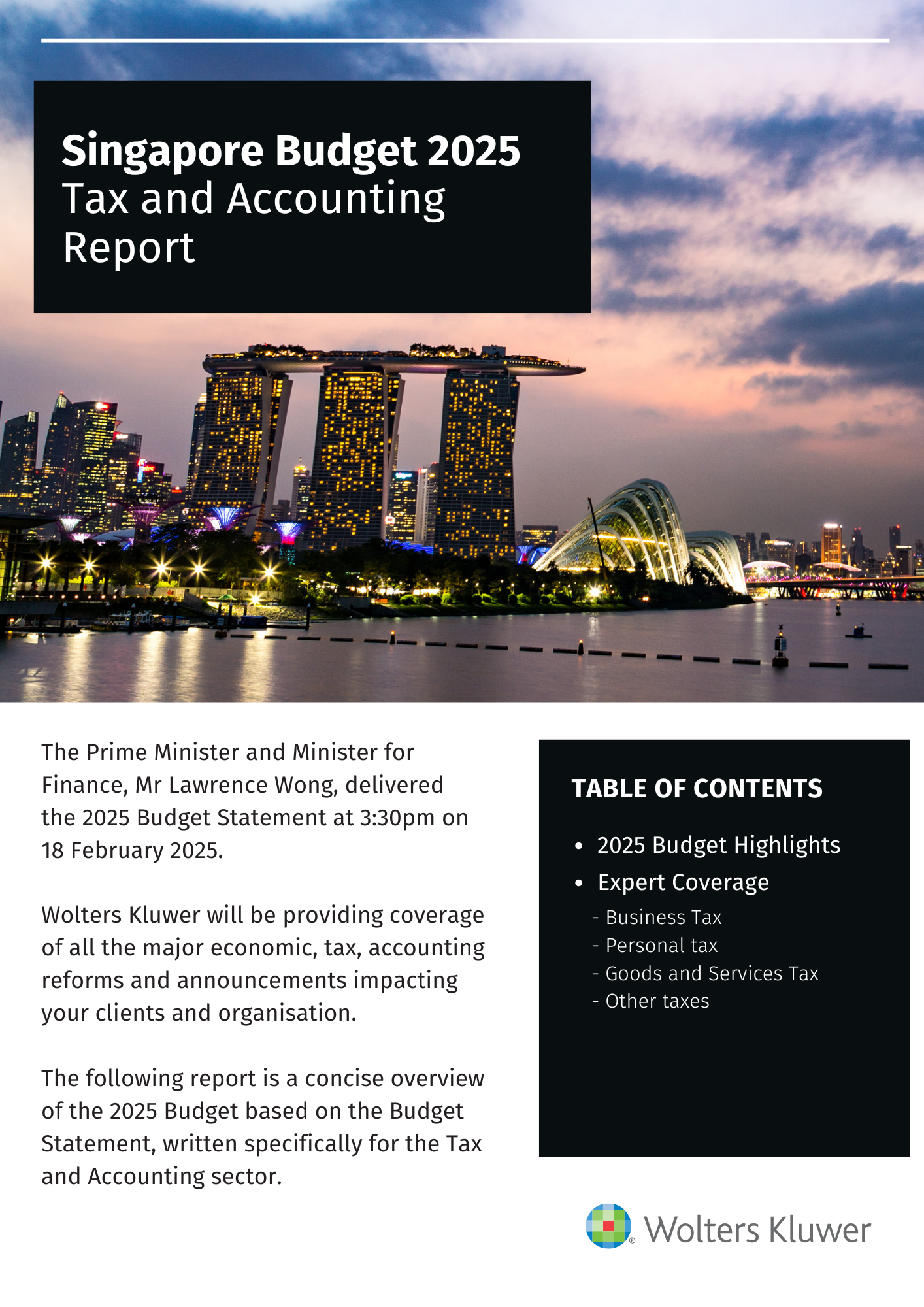 Singapore Budget 2025  - Tax and Accounting Report - cover thumbnail Updated