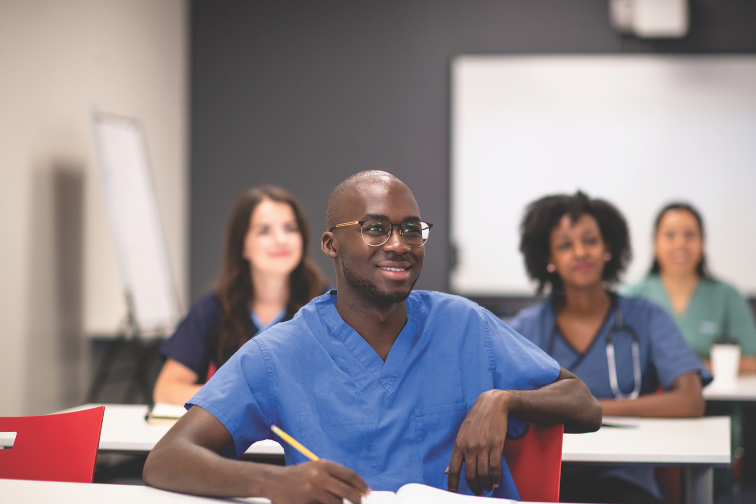 Student engaged during class