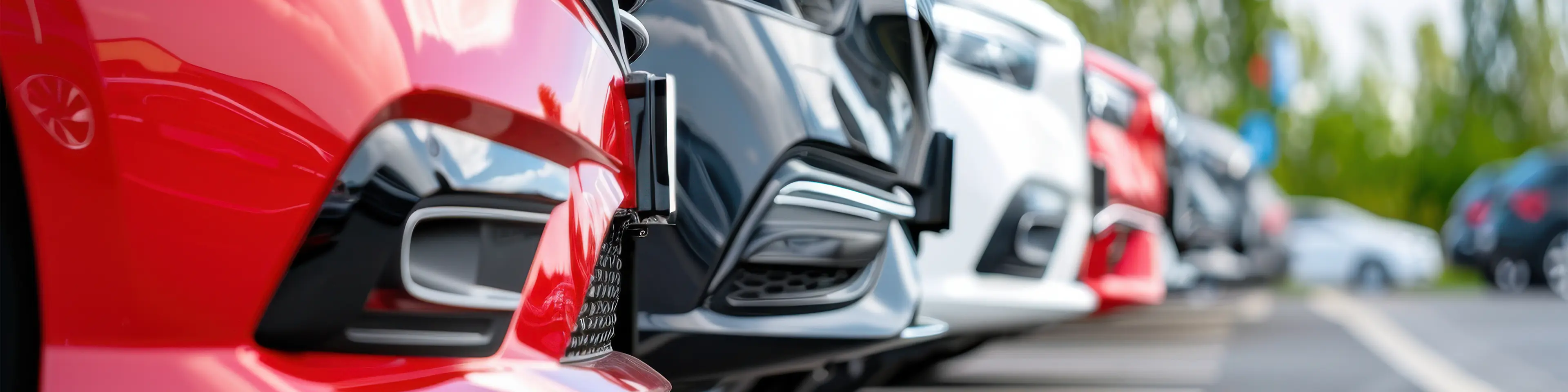 Cars in a car lot