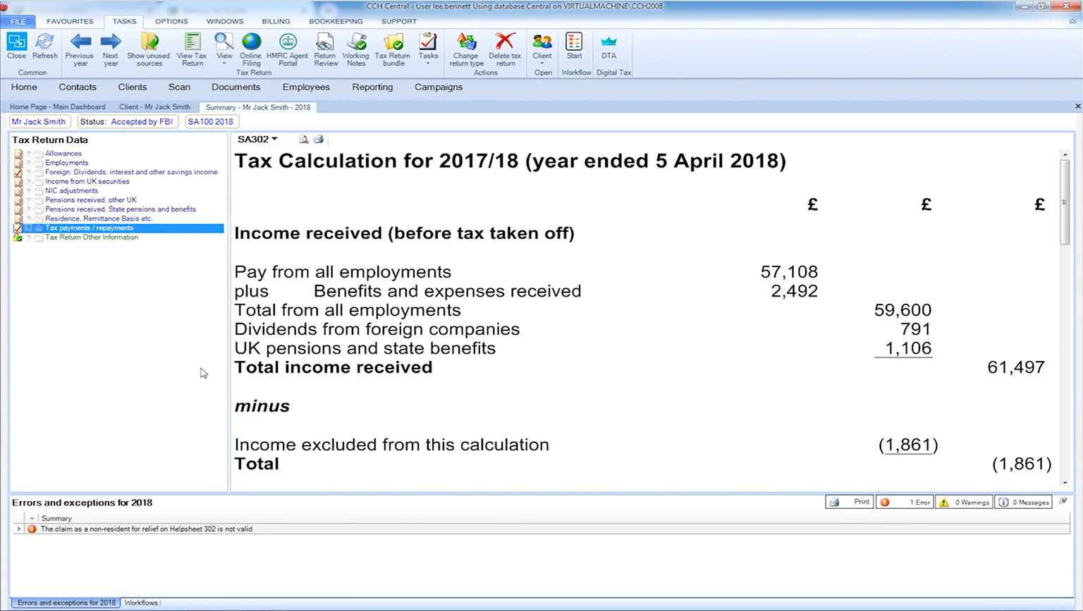 CCH Personal Tax - Quickly view the dividend feed from FTSE 350 companies