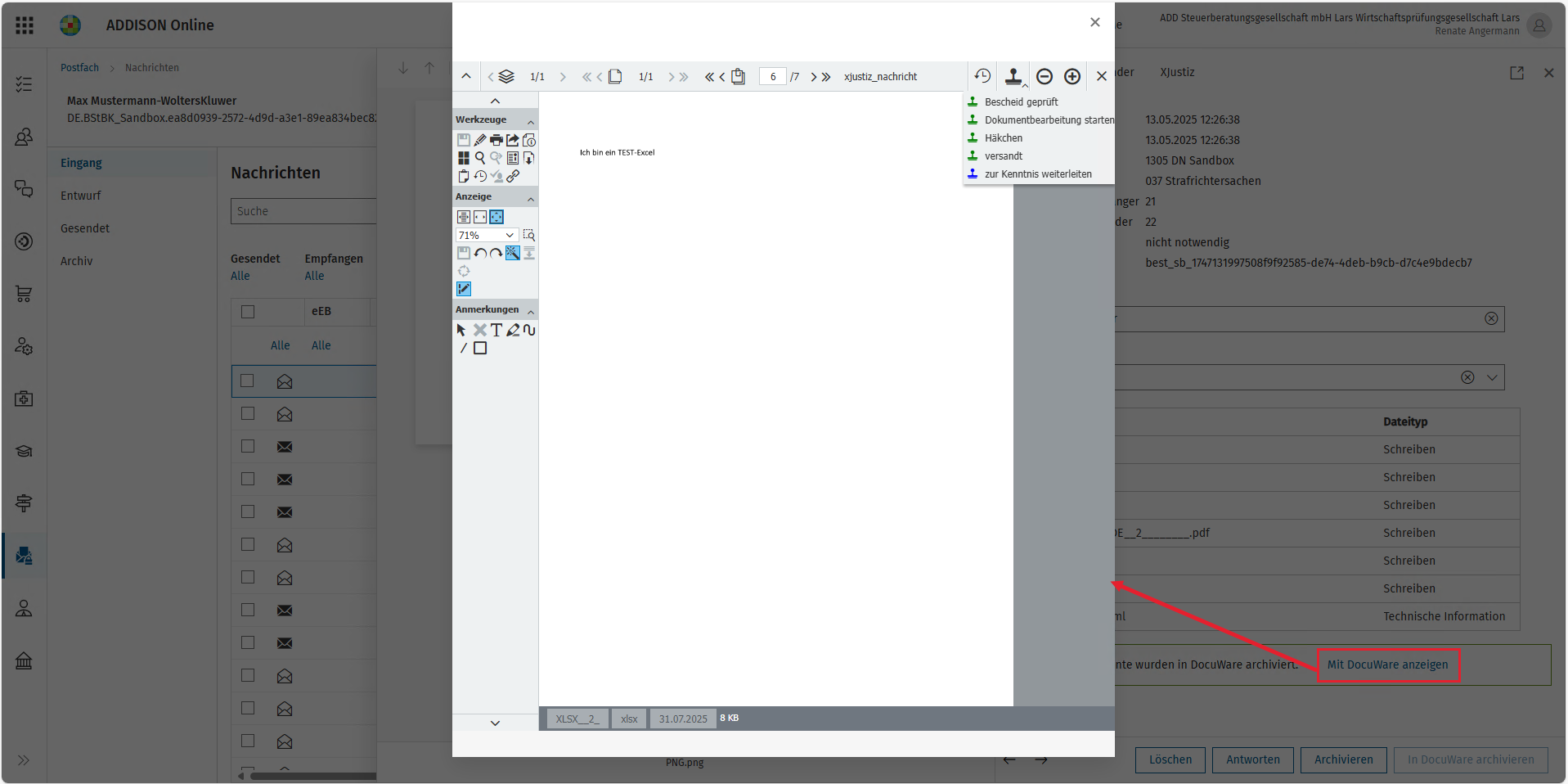 beSt Nachricht - DocuWare Viewer