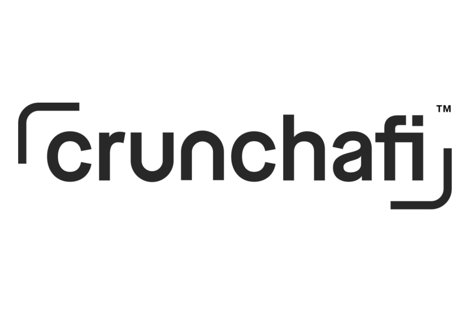 The word Crunchafi surrounded by brackets in the upper left and lower right corners