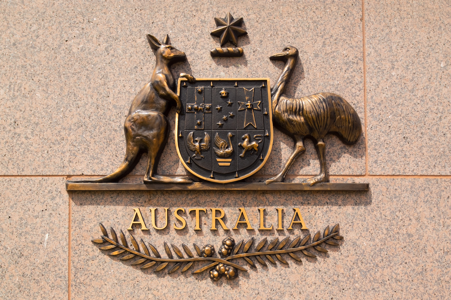 Monument sign on The Treasury, Australia
