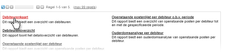 Rapport selecteren