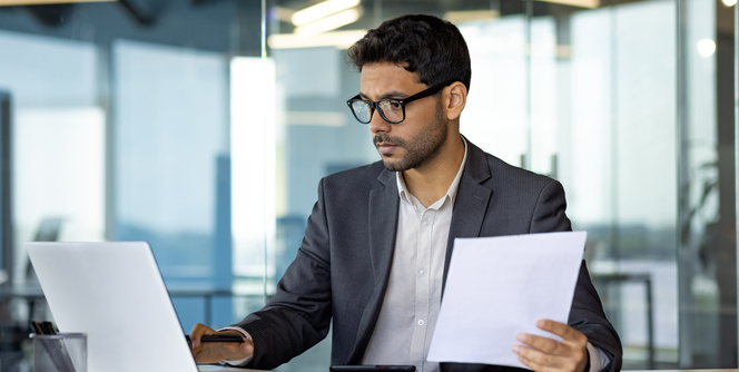 business man working on laptop