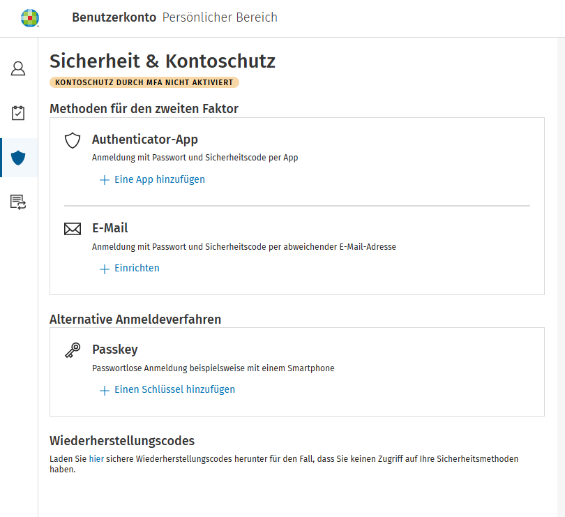Sicherheit und Kontoschutz