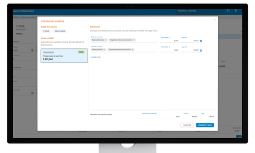 Contabilidad analitica modulo a3innuva ERP