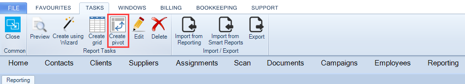 Reporting - create new pivot task bar.PNG