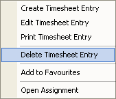 Delete Timesheet Entry option