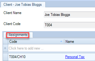 Assignment - find an assignment from Client's records.PNG