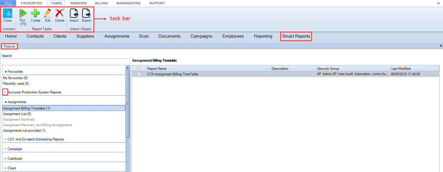 Smart reports - Smart Reports - reports bar.PNG