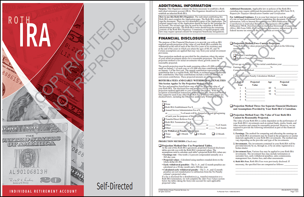 ROTH IRA Organizer Self Directed Sample