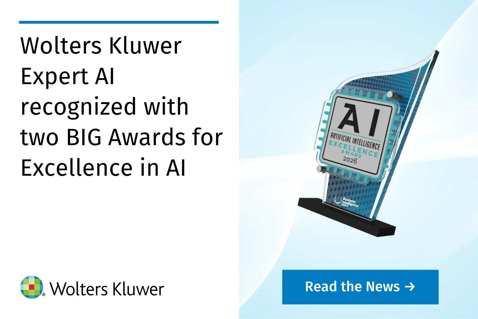 Wolters Kluwer Expert AI recognized with two BIG Awards for Excellence in AI