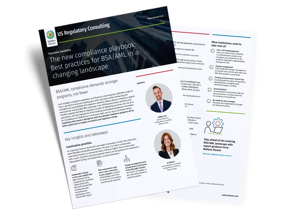 Executive Summary: The new compliance playbook