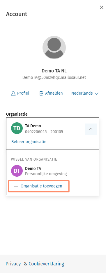 Ik heb al een Wolters Kluwer TAA software Account. Hoe word ik lid van nog een organisatie? (3)