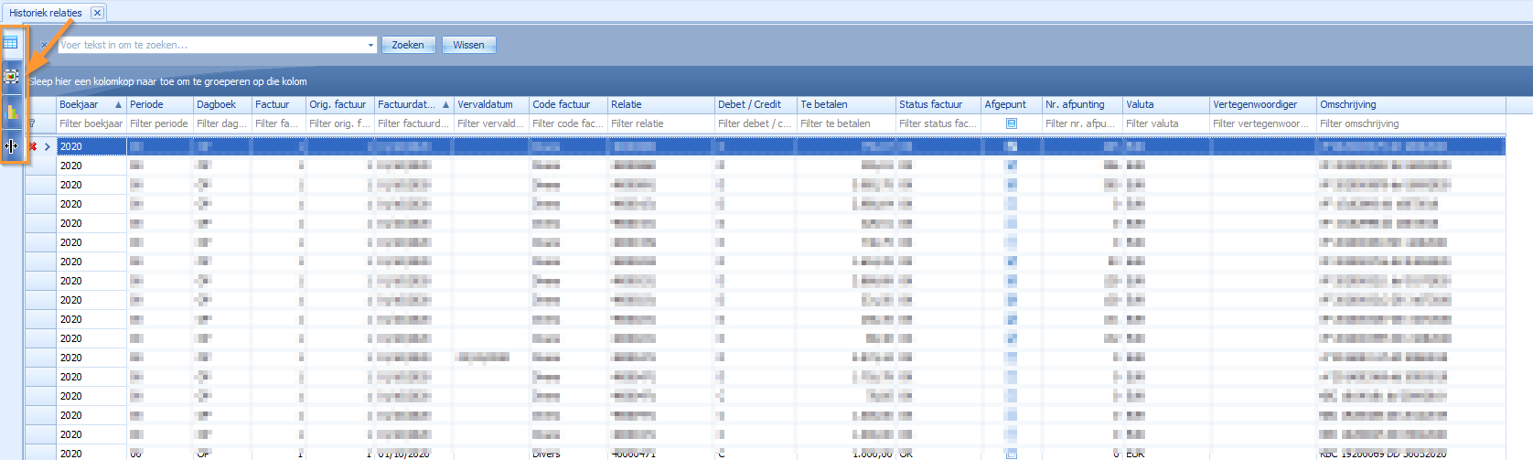 Historiek relaties