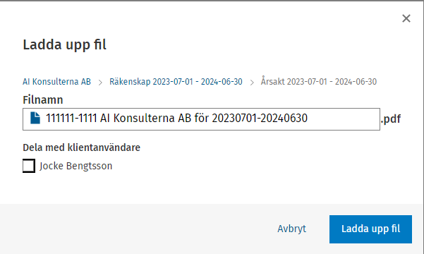 Ladda upp fil