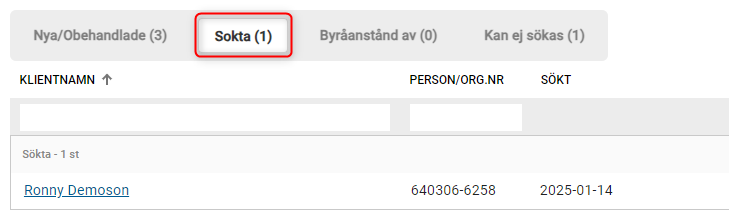 Sökta anstånd
