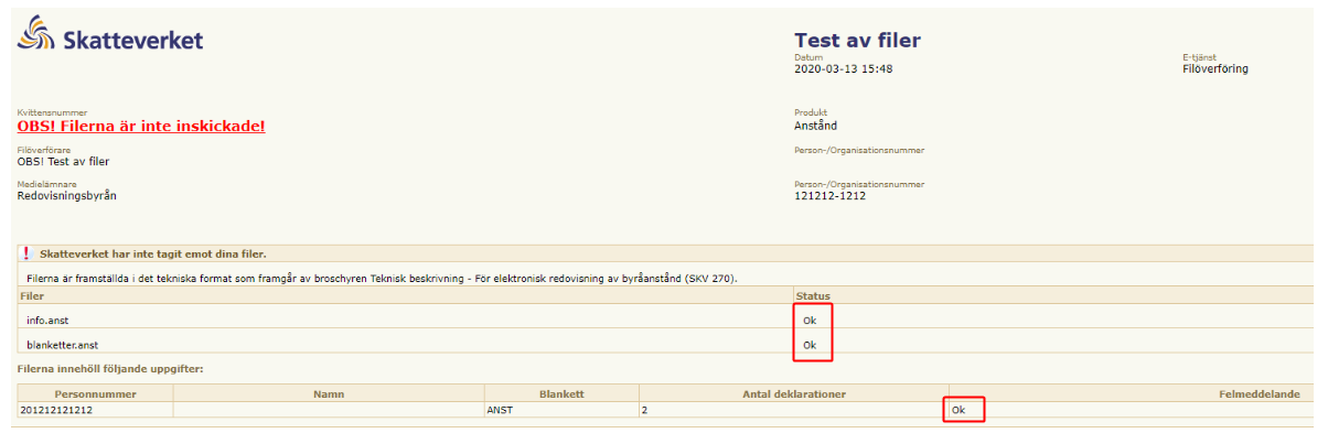 Ok på status