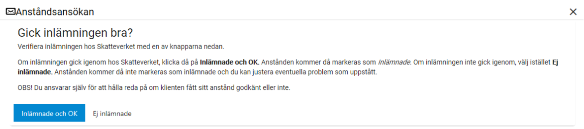 Ok på inlämning