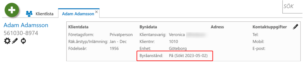 ansökningsdatum för anståndet