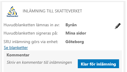 Klarmarkering av deklaration 1