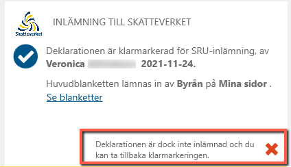 Klarmarkering av deklaration 3