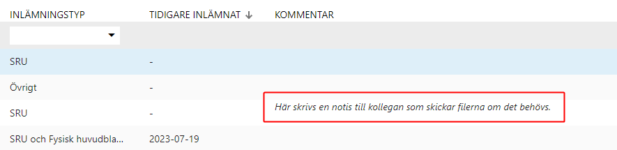 Listan för klarmarkerade deklarationer2b