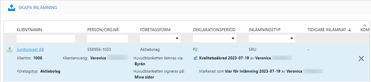 Listan för klarmarkerade deklarationer7