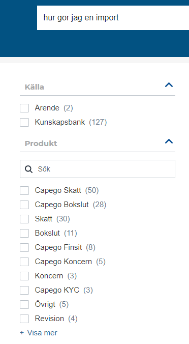 Sök i Supportportalen (3)