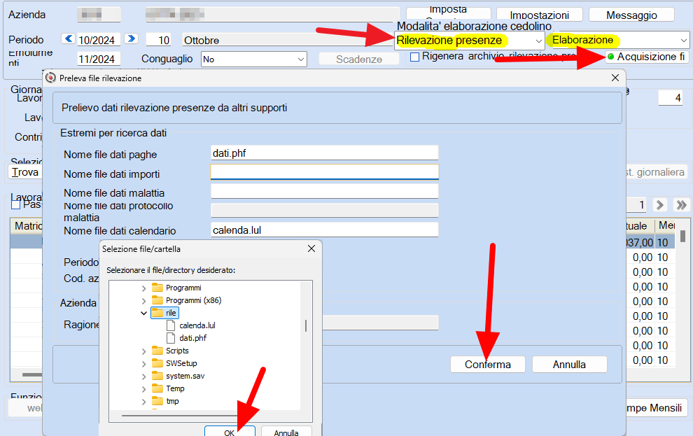 Preleva file rilevazione presenze
