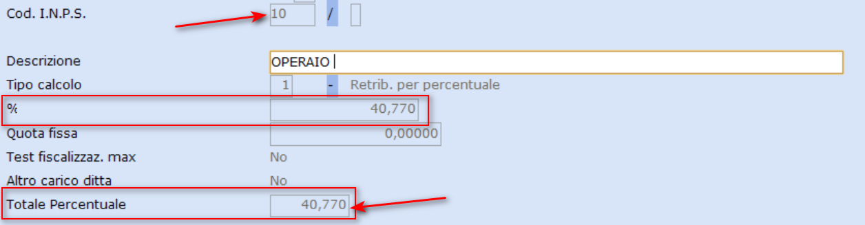 aliquota INPS corretta