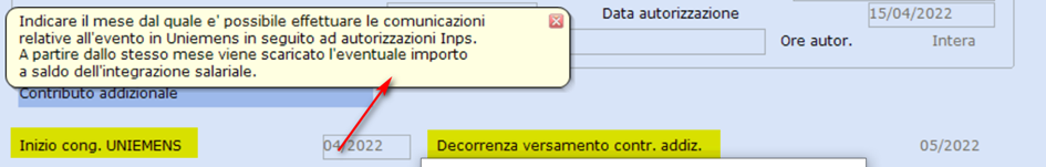 Periodo inizio conguaglio Uniemens