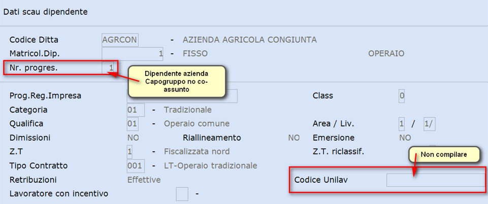 SCAU Dipendente NON co-assunto (capogruppo A)