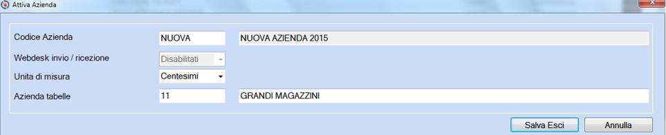 attivazione azienda in giornaliera