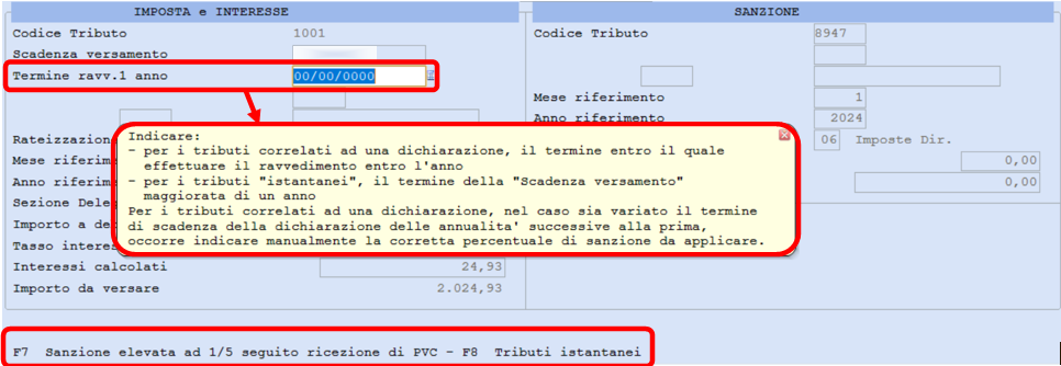 TERMINE RAVV 1 ANNO