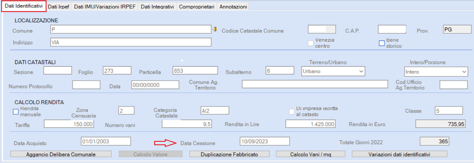 dati identificativi