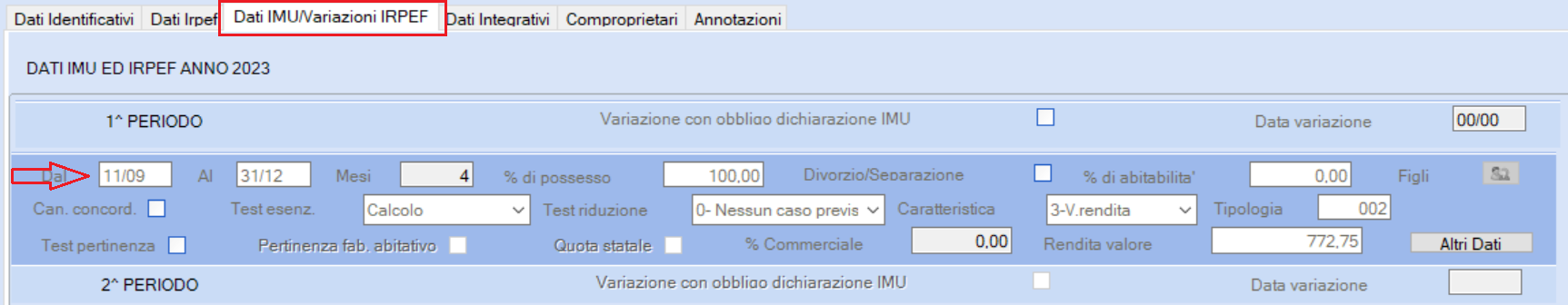dati imu variazione irpef eredi