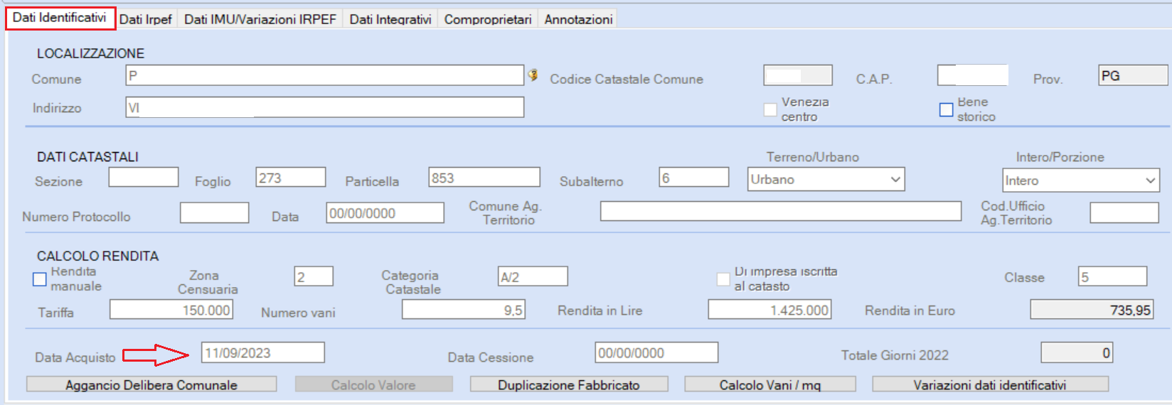 fabb dati identificativi edere