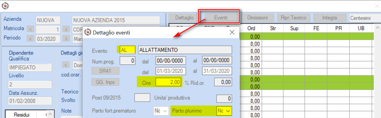 Bottone Eventi