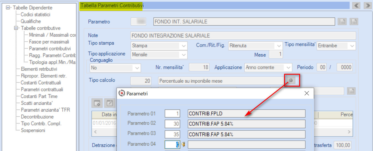 gestione parametri