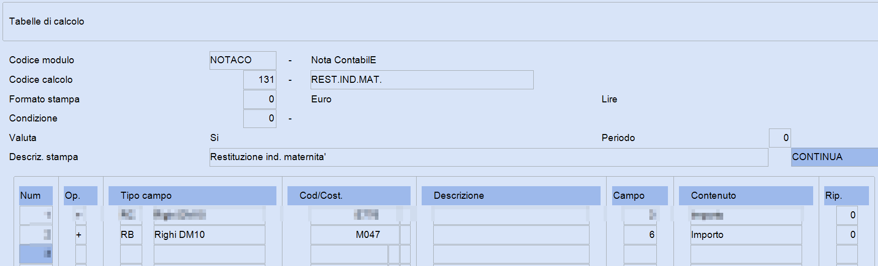 nota contabile restituzione somme c/inps